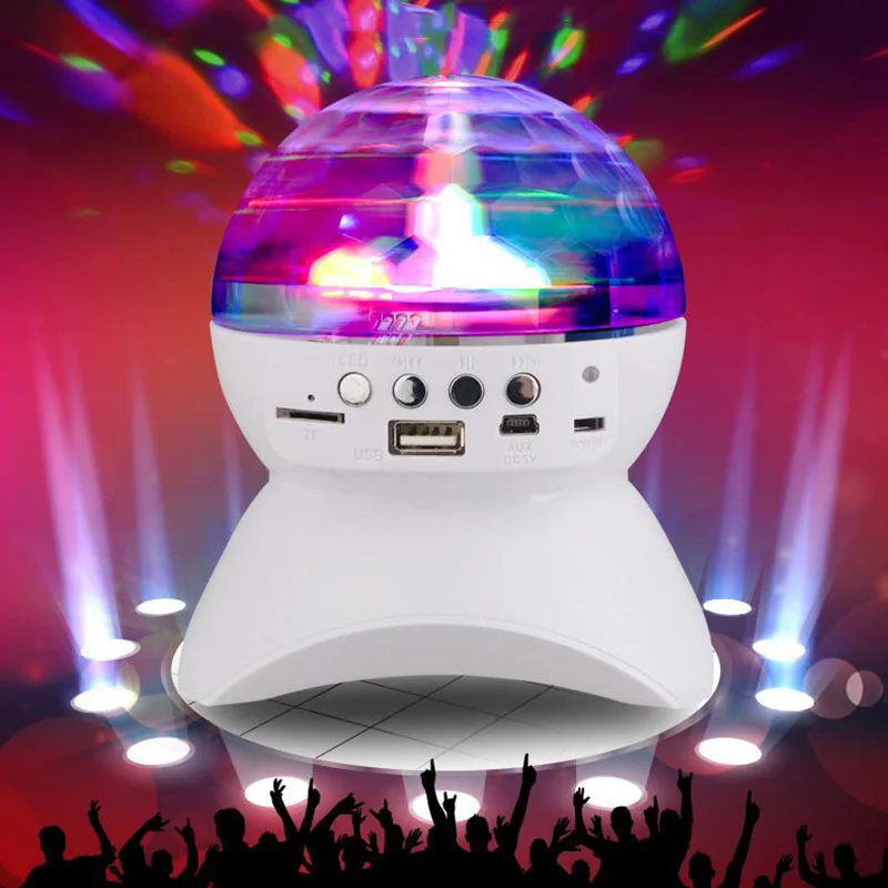 Disco DJ вечерние Bluetooth динамик Встроенный светильник шоу сценический светильник ing RGB изменение цвета светодиодный хрустальный шар поддержка TF AUX F