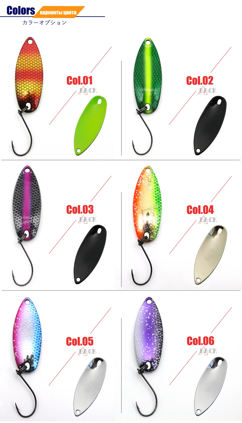 Tomic 1pc 2g 3,5g 5g lake area trout spoons casting micro metal fishing lures artificial bait ultralight