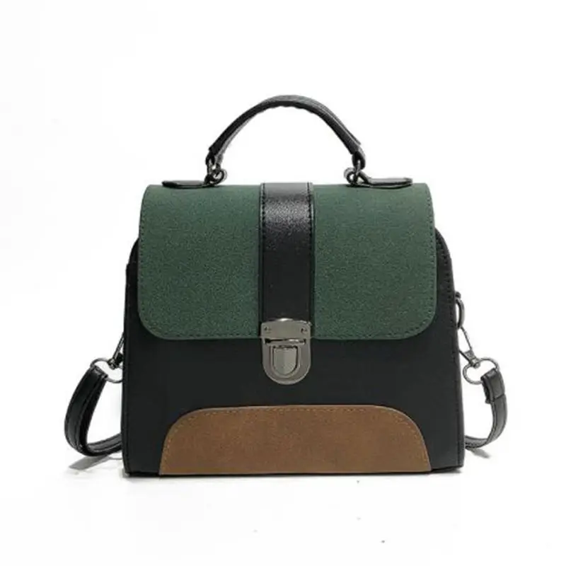 

Women Vintage Crossbody Bag European Female Small Hasp Tote bag 2020 New High Quality PU Leather Handbag Panelled Shoulder Bags