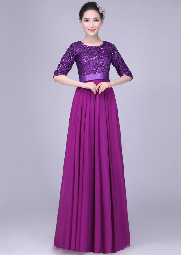 XYF01# новые весенне-летние костюмы для хора блестки красные, синие и фиолетовые длинные свадебные платья свадебное платье для выпускного вечера