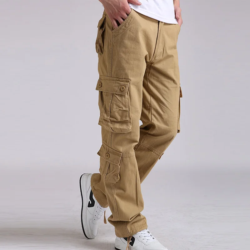 JM-CK-L8KD-Khaki YOLAO 30-44 Высокое качество Мужские Брюки Карго повседневные военные для мужчин комбинезоны тактические брюки мужские камуфляжные модные J8 - Цвет: JM-CK-L8KD-Khaki