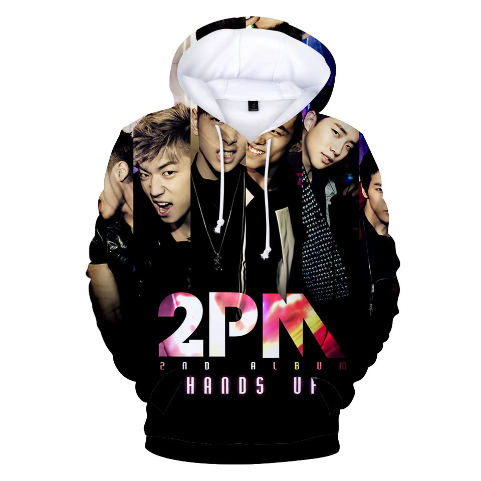 Модные kpop 2 спортивные хип хоп 3d Толстовка с капюшоном для мужчин и женщин
