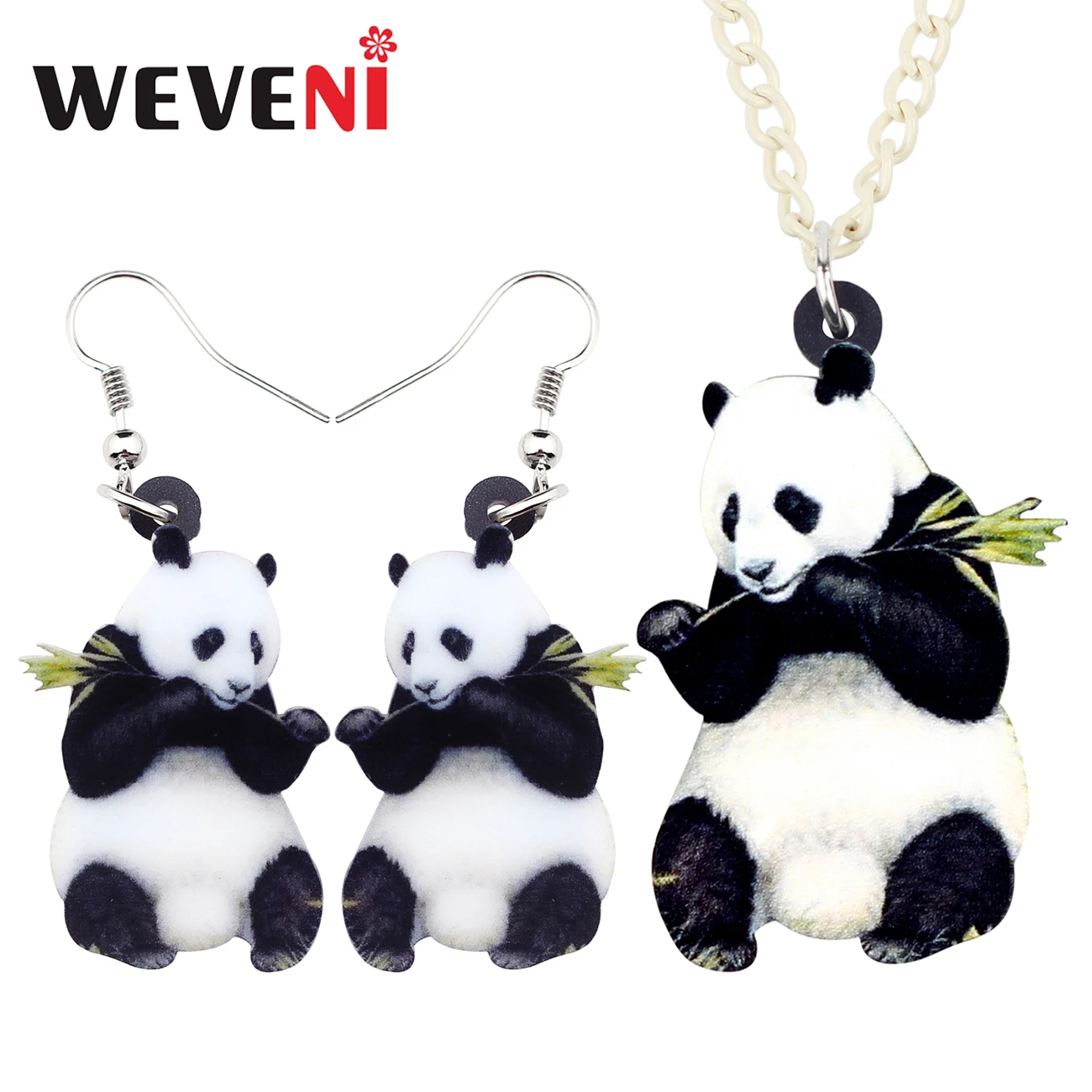 Массивное акриловое китайское ожерелье WEVENI в виде панды необычное ювелирные