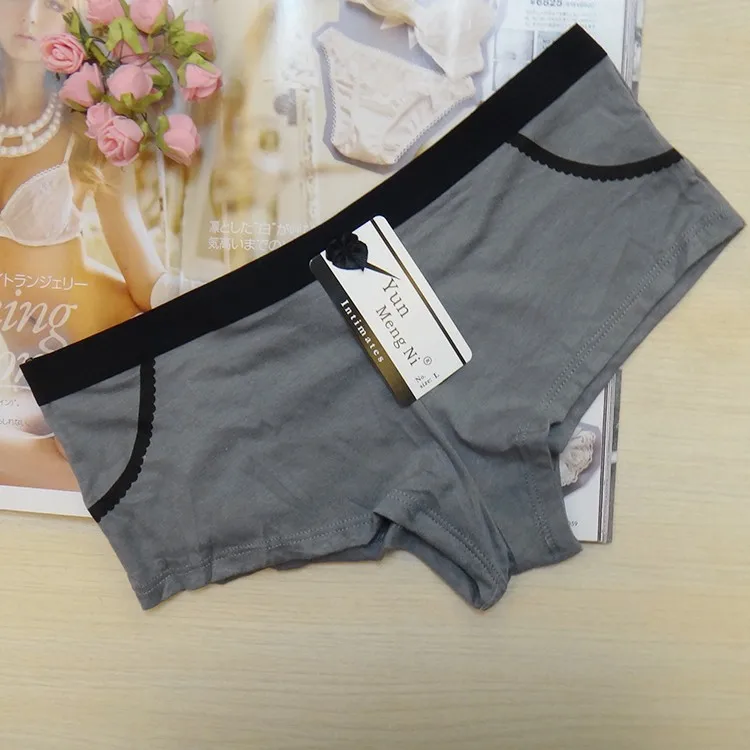 Трусы-боксеры женские с карманами хлопковые короткие трусики-танга интимное