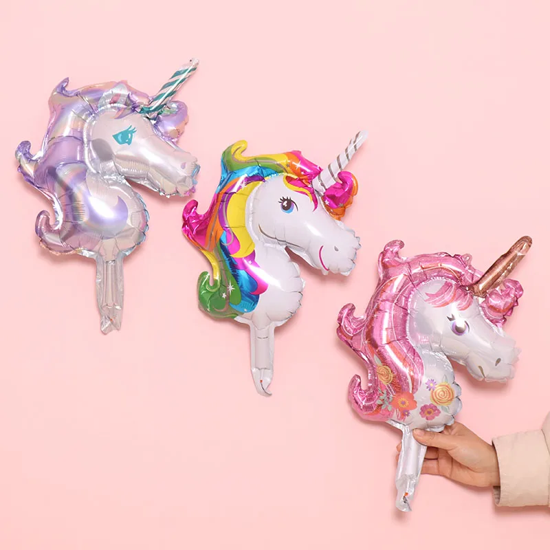 3pcs Mini Unicorn STARLZMU 1 шт Единорог воздушные шары День рождения украшения Детские гелиевые шары с персонажами мультфильмов Единорог вечерние украшения Balony - Цвет: 3pcs Mini Unicorn
