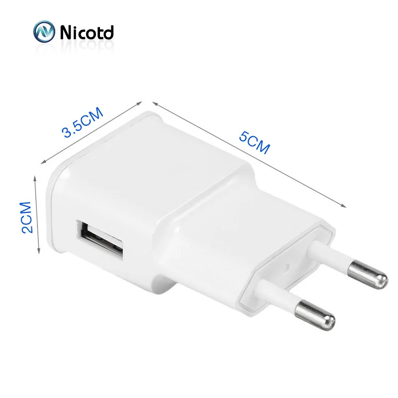 Nicotd 5V 2A USB Charger EU Plug Fast Charging Travel Wall Mobile Phone For Huawei 8C 8X Mate 20 Xiaomi Samsung S10 plus | Мобильные