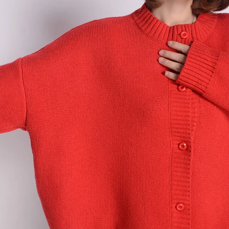 Exotao однобортный кардиган для женщин Свободные Однотонный свитер пальто