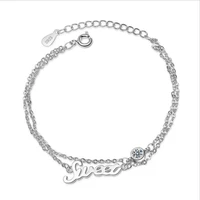 lukeni luxury double link silver 925 bracelets for women jewelry fashion zircon round character bracelets lady party accessories