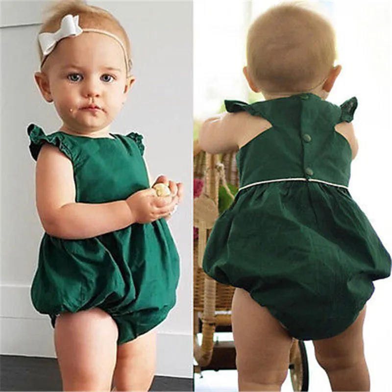 Детский комбинезон для маленьких мальчиков и девочек зеленый с рукавами