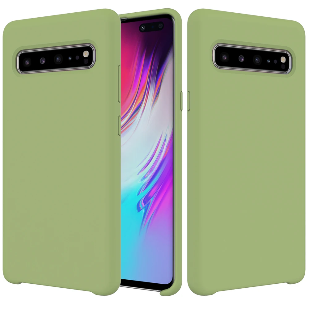 Для samsung Galaxy S10 5G чехол мягкий жидкий силикон задняя крышка для samsung Galaxy S10 5G Версия Телефона Funda S10e S10 Plus чехол - Цвет: Светло-зеленый