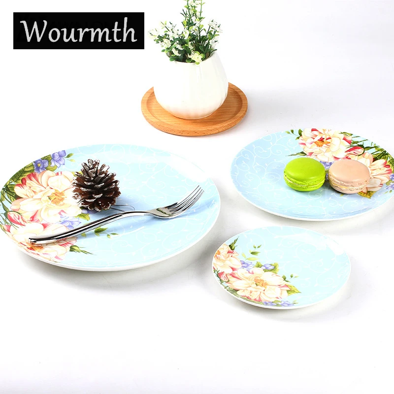 Керамические тарелки WOURMTH оригинальная обеденная тарелка из костяного фарфора 8