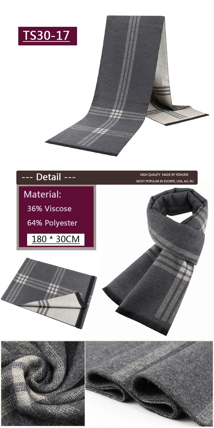 YISHLINE, модные, 180X30 см, Толстые мужские шарфы, зимние, мягкие, мужские, кашемировые, вискозные, с кисточками, шарф, модальный, подарок для отца и мужчины