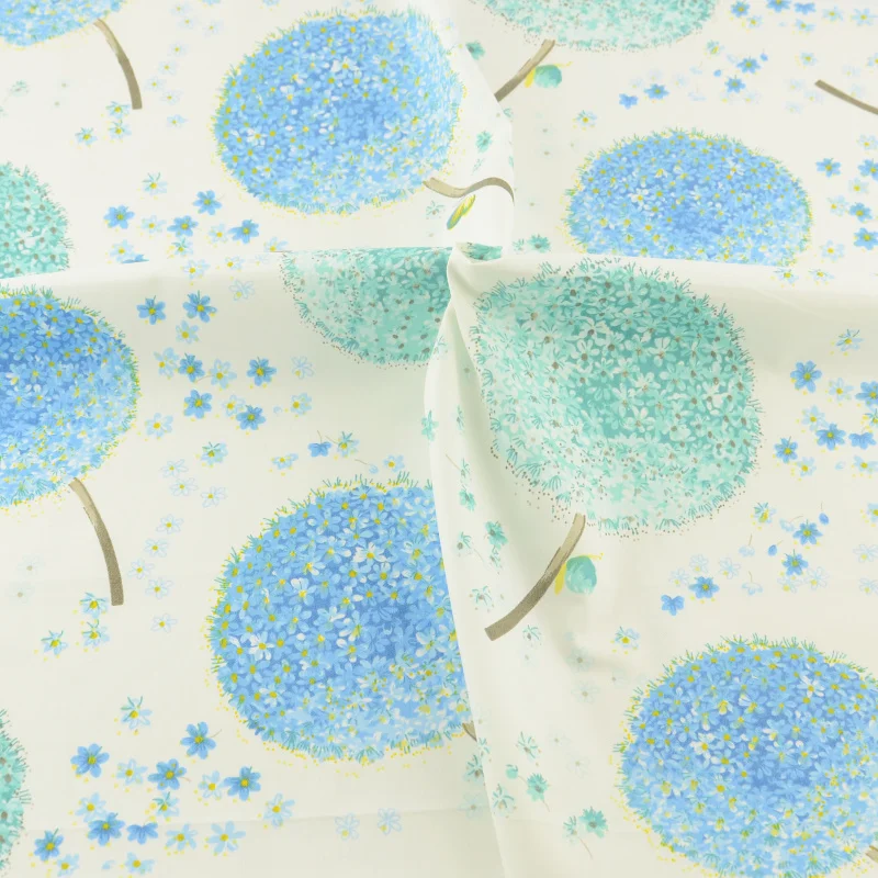 Синий цветок хлопка Ткань Постельные принадлежности Костюмы лоскутное