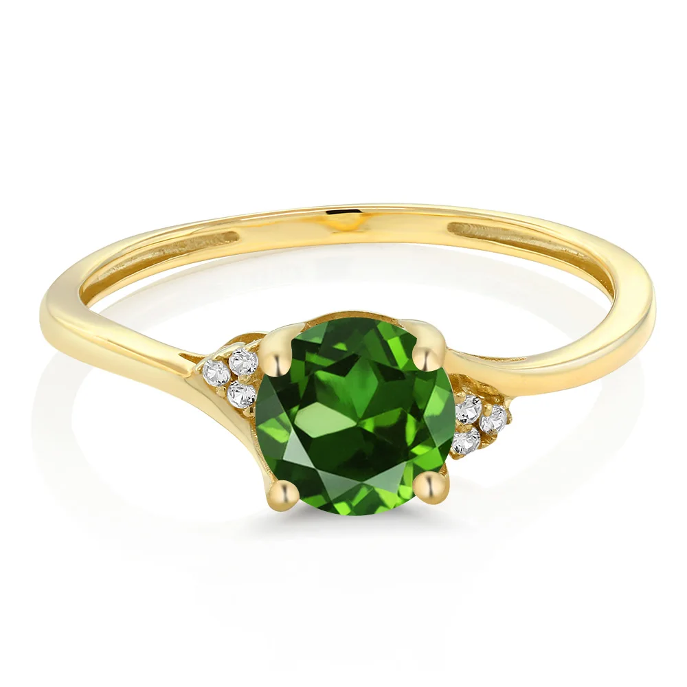 GemStoneKing 10K из желтого золота с бриллиантом кольцо для помолвки 1 55 Ct Круглый
