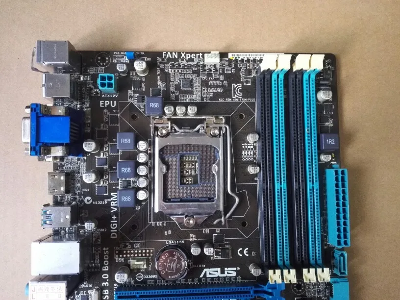Б/у, Asus B75M-PLUS оригинальная б/у настольная Материнская плата Intel B75 Socket LGA 1155 i3 i5 i7 DDR3 32G SATA3 USB3.0