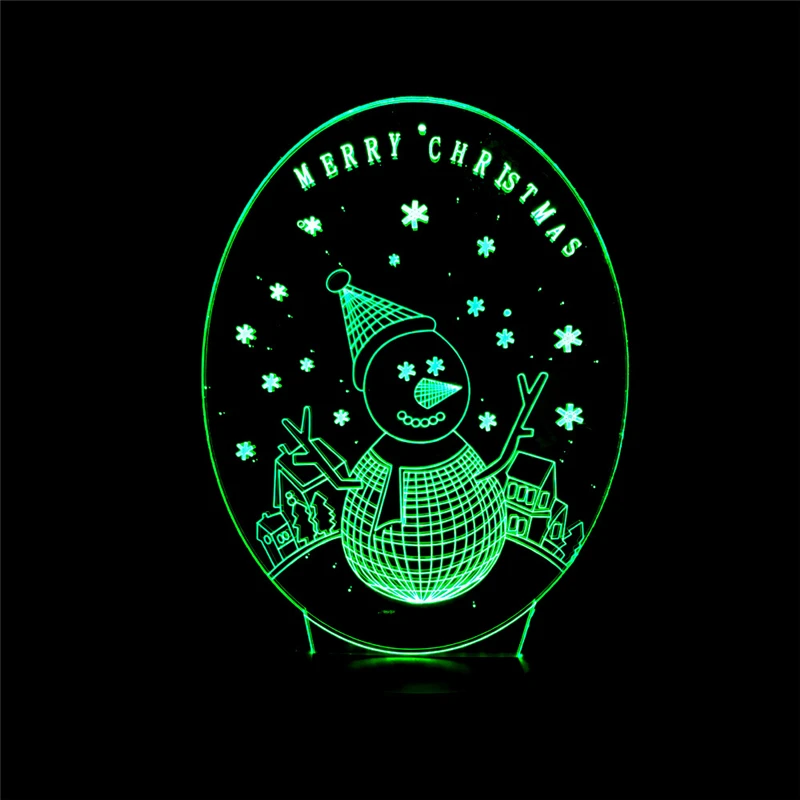 Snowman 3D Illusion Light Christmas LED USB Table Desk Lamp Night Awesome Xmas Gift Home Bedroom Decoration | Лампы и освещение