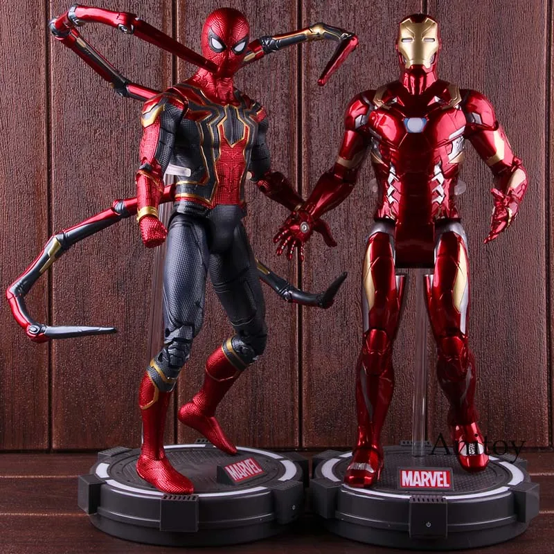 Marvel Капитан Америка, Мстители, война бесконечности, фигурка железного человека, Человека-паука, Коллекционная модель игрушки, светодиодный светильник