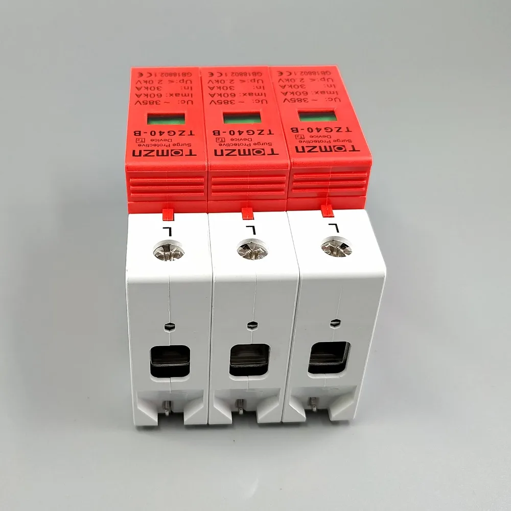 AC сглаживатель перепадов напряжения 3P 30KA~ 60KA D~ 385V дом Стабилизатор напряжения Защитная защита от низкого напряжения и коммутационных перенапряжений устройства