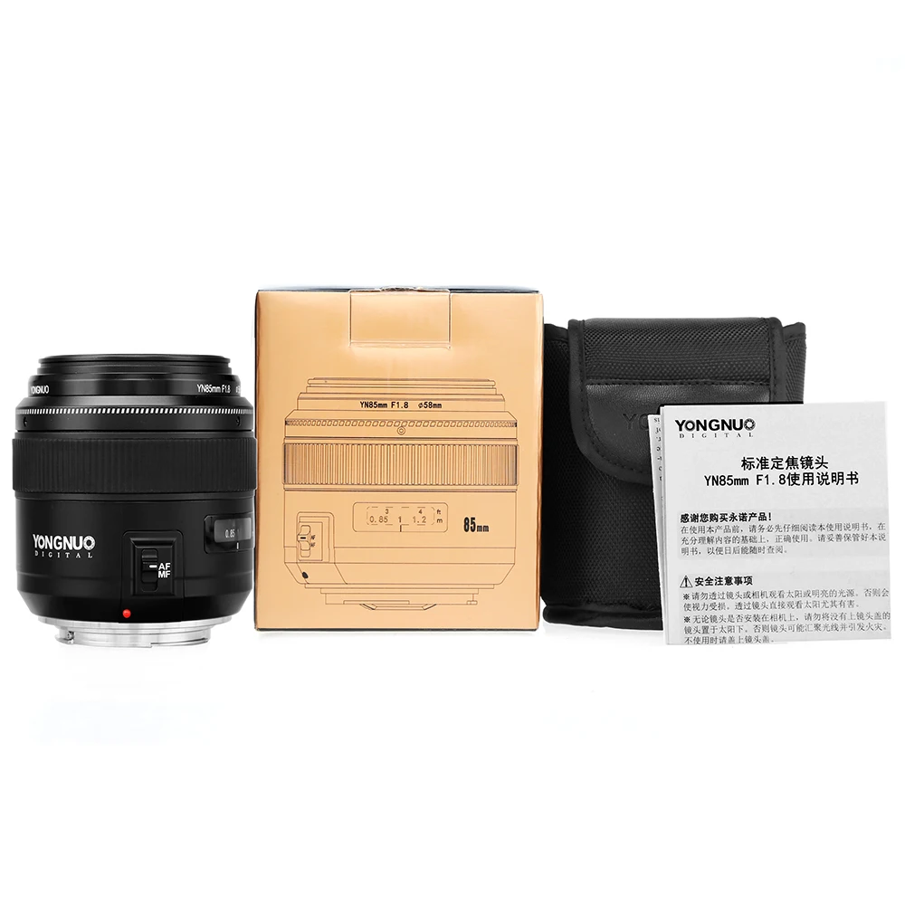 Стандартный Средний телеобъектив YONGNUO yn85 мм f1.8 AF/MF объектив с фиксированным