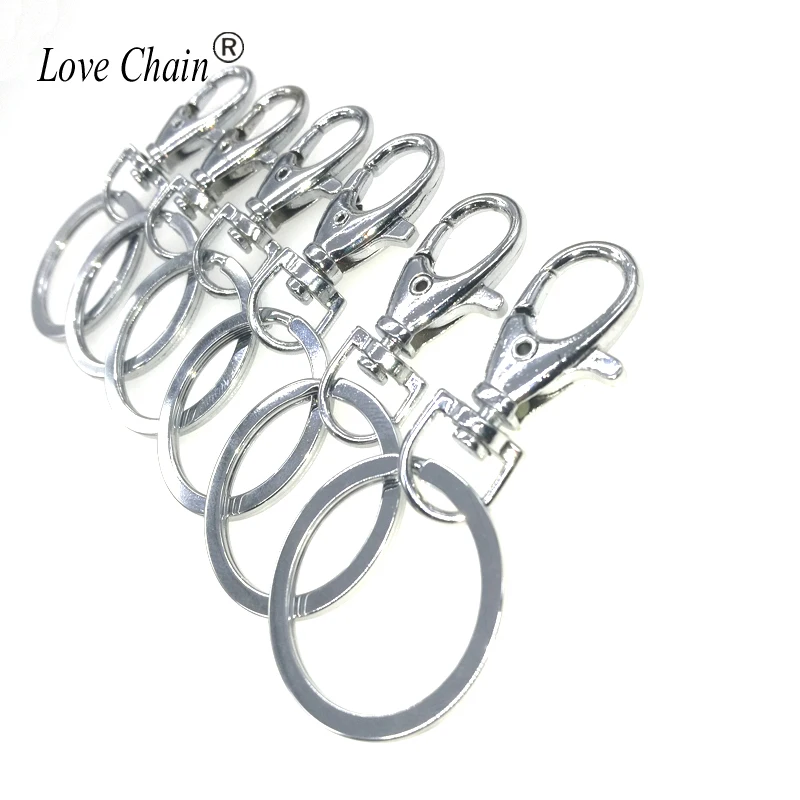 LoveChain 6 шт. искусственная Золотая застежка-карабин, зажимы для ключей, брелок для ключей, брелок для ключей, застежки для изготовления брелоков