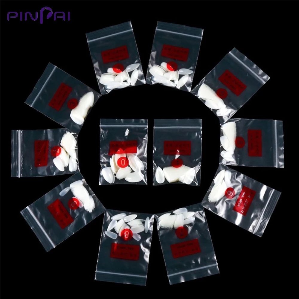 Pinpai 600 шт 10 размеров смешанные ногти искусство советы Natrual цветные накладные