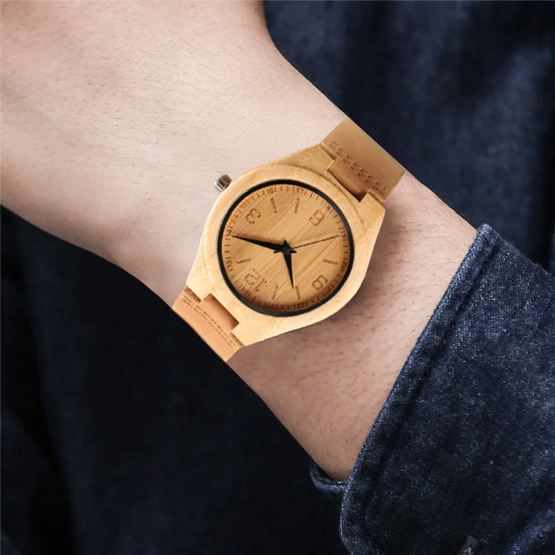 

Casual Wood Watch for Men Quartz Genuine Leather Wrist Watch Women High Quality Ultra-light Timepiece Clock relogio masculino