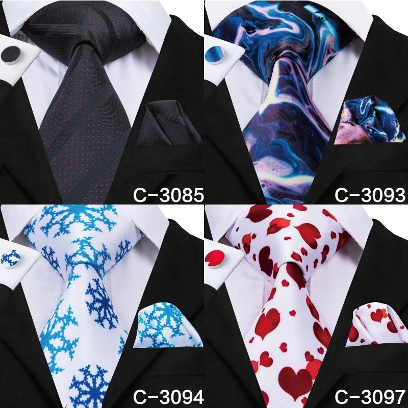 Привет-галстук Шелковый мужской галстук набор Новинка красный милый стильный галстук и платок запонки набор мужской свадебный костюм модный галстук