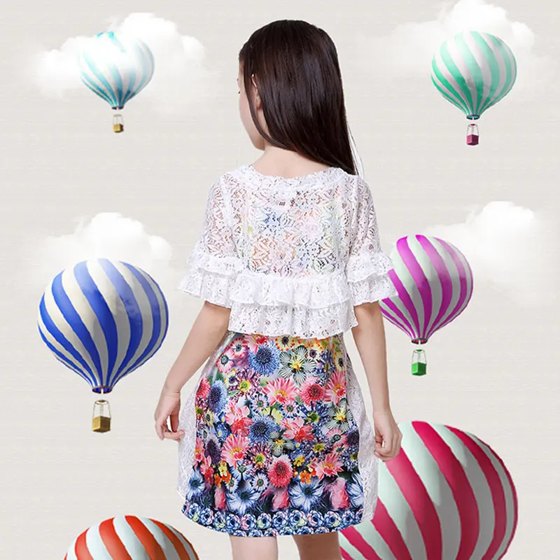 Кружевное платье для девочек детские праздничные платья костюм принцессы летнее