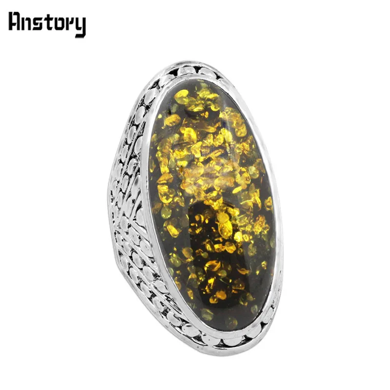 Большой овальный Shell бисера кольца для Для женщин Винтаж Античная Посеребренная