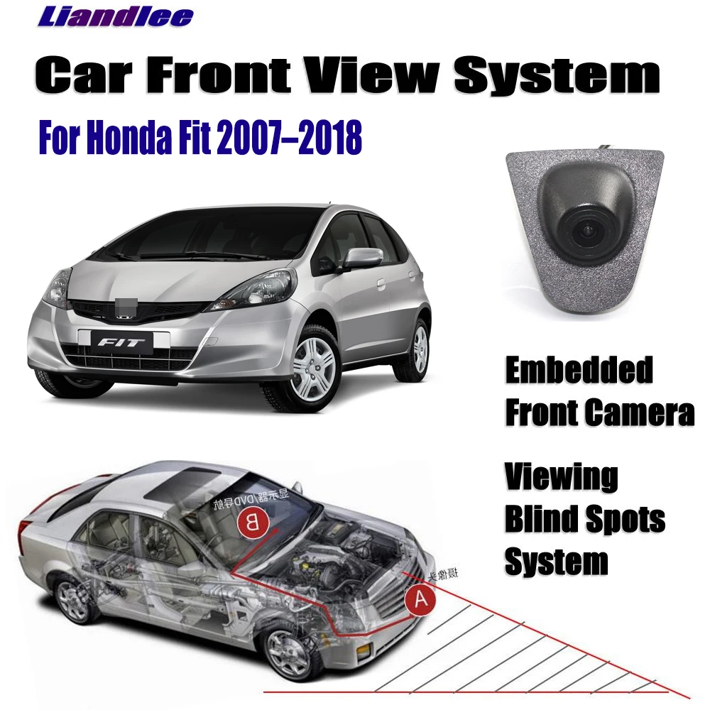 Автомобильная камера переднего вида для Honda Fit 2007 2018 2015 2016 лого встроенного (не