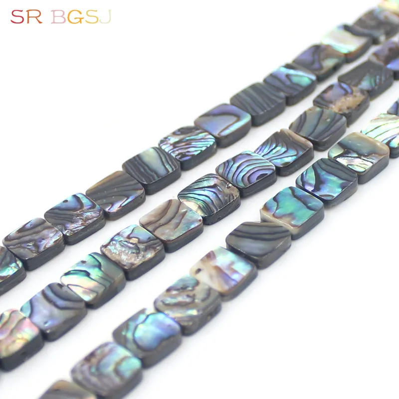 

Free Shipping Different Sizes High Quality Rectangle Shape Natural Abalone Shell Jewelry Making Loose Beads 15