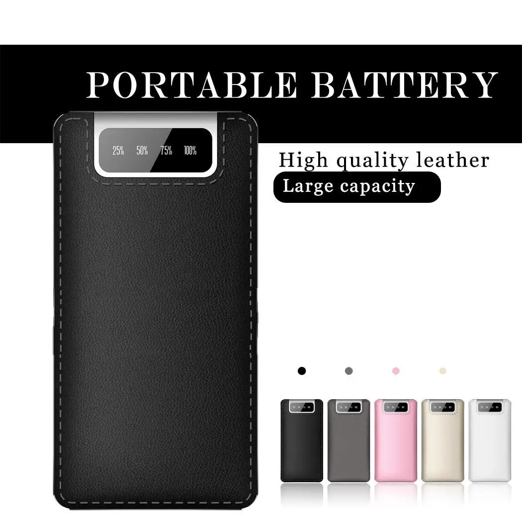 30000 мАч кожаный внешний аккумулятор портативный двойной USB портативная зарядка