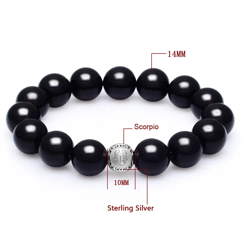 Ручная работа черное натуральное искусство для мужчин серебро 925 пробы