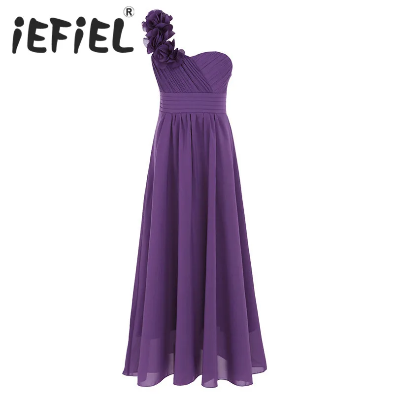 

iEFiEL High Quality Flower Girls Summer Chiffon Dress Children Bridesmaid Toddler Elegant Dress Pageant Wedding Bridal Dress