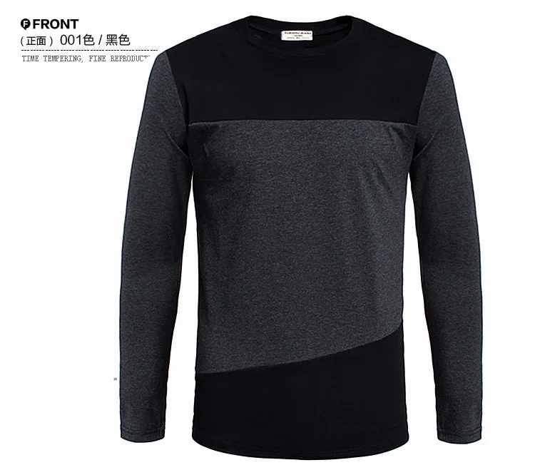 5XL мужская футболка s, мода, Весенние футболки с длинным рукавом, хлопок, Мужская футболка с круглым воротником и контрастным воротником, Приталенная футболка размера плюс