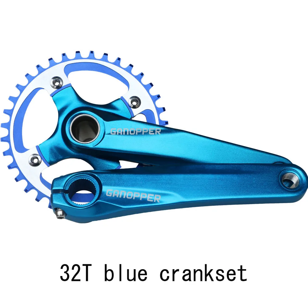 32T blue crankset MTB узкая широкая Шестерня 32T 34T 36T 38T 40T 42T 175 мм Звездочка односкоростная Звездочка 104BCD Звездочка для горного велосипеда - Цвет: 32T blue crankset