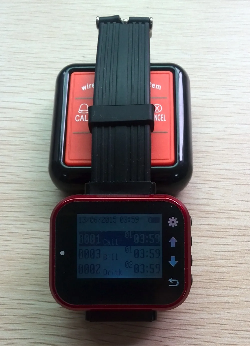 Система вызова в виде будильника хит продаж 2015 водонепроницаемая кнопка стола