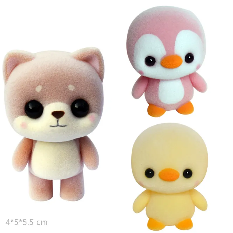 Милые куклы карамельные Шиба ину Пингвин утка Флокирование Плюшевые Kawaii игрушки