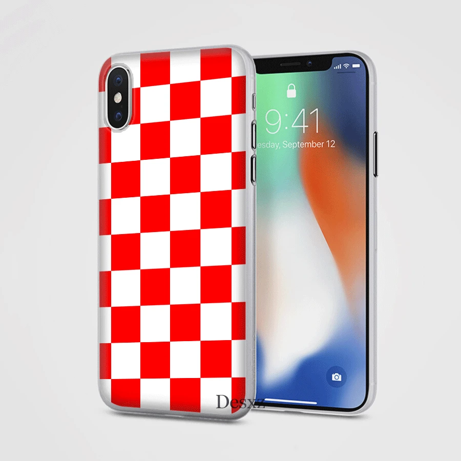 Чехол для мобильного телефона iPhone 7 8 Plus 11 Pro XR X XS Max 5 5S SE 6 6s клетчатая сумка в