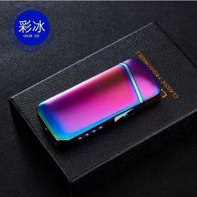 Mix Светодиодный переключатель двойной дуговой сенсор сенсорная Зажигалка USB Перезаряжаемый ветрозащитный негорящий электрические зажигалки для курения зажигалки - Цвет: Mix