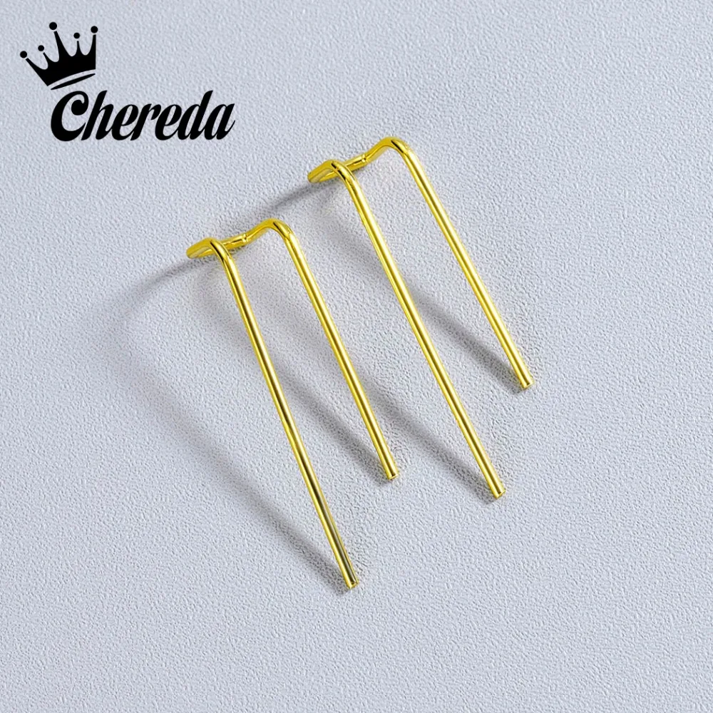

Chereda Simple Geometric Hoop Earrings For Women Statement Gold Silver Color Unique Loop Earring Party Gift Hot Sale