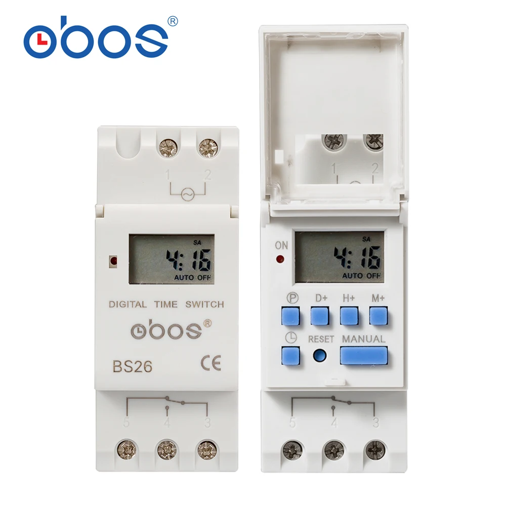 OBOS DHC15A новый источник питания памяти 220 В цифровой таймер din с 16 раз ВКЛ/ВЫКЛ в день