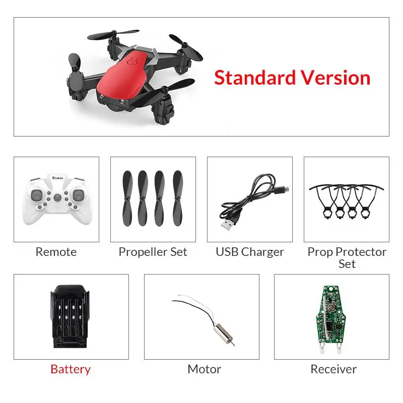 Eachine E61/E61HW Мини WiFi FPV с HD камерой режим удержания высоты складной Радиоуправляемый Дрон Квадрокоптер RTF - Цвет: red standard1battery