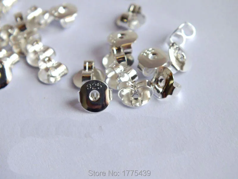Бесплатная доставка 100 шт./упак. 5X6MM 925 стерлингового серебра покрытые бабочкой