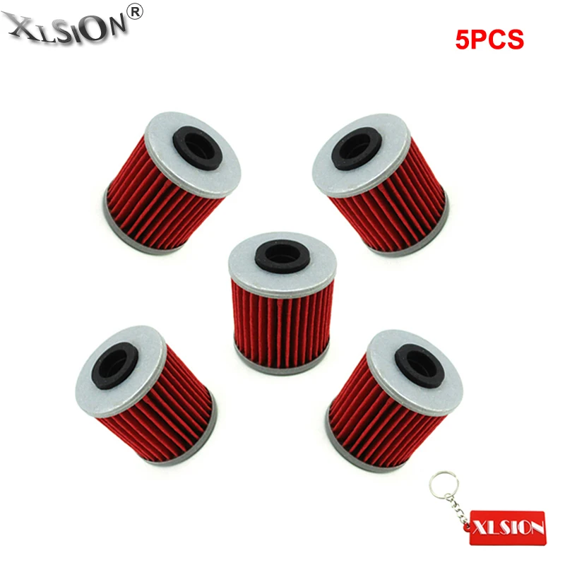 Xlsion 5 шт. масляные фильтры для Suzuki РМЗ 250 RMZ450 2008- EVO 300 250 4 тактный Kawasaki KX 250 250F KX450F