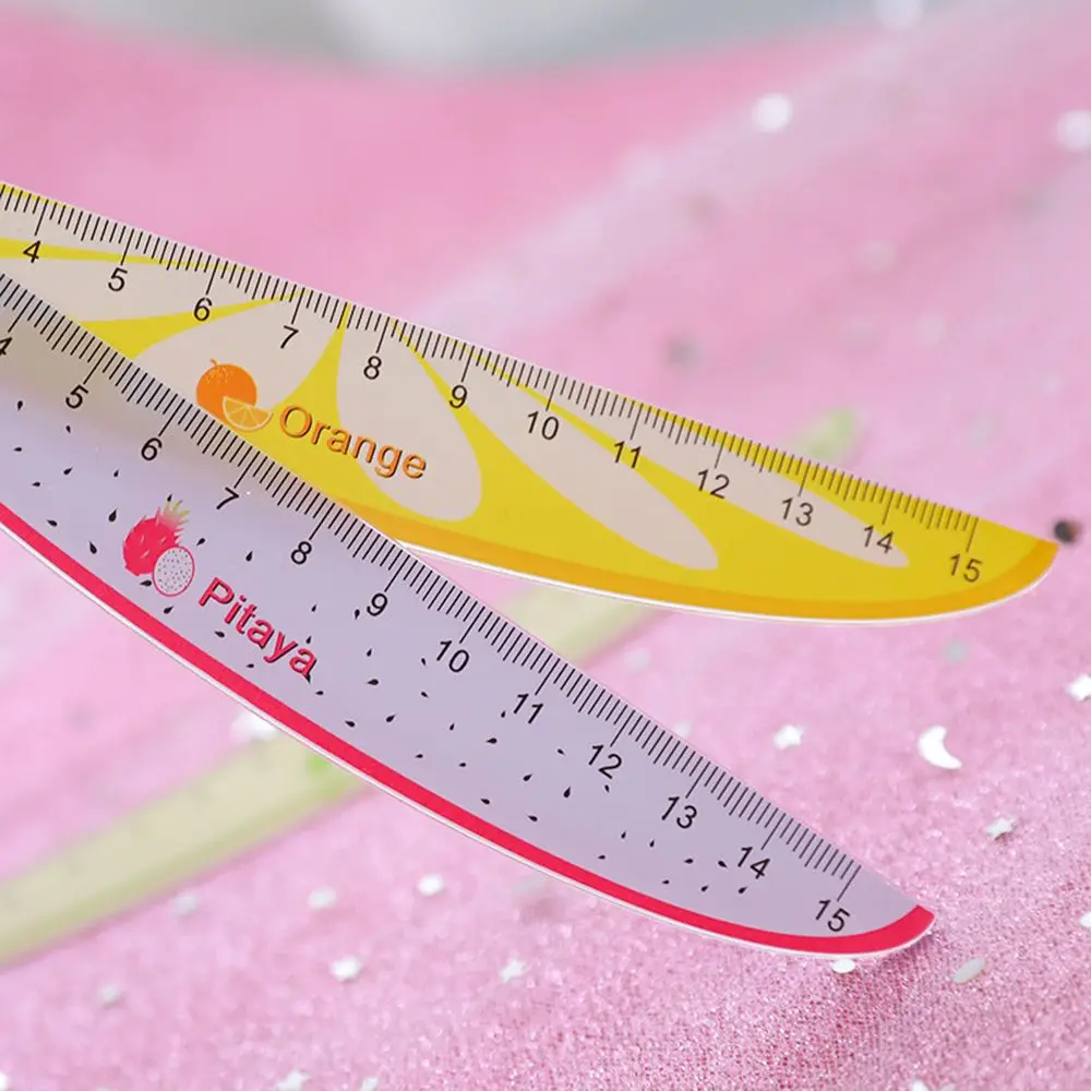Милая пластиковая линейка Kawaii, креативная фруктовая линейка в форме арбуза для детей, Студенческая новинка, канцелярские товары, случайный цвет
