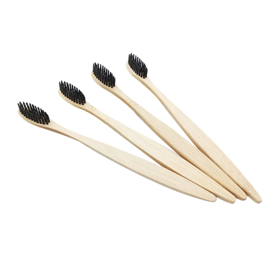 Зубная щетка для чистки зубов 4 шт./компл. Экологичная бамбуковая Мягкая зубная