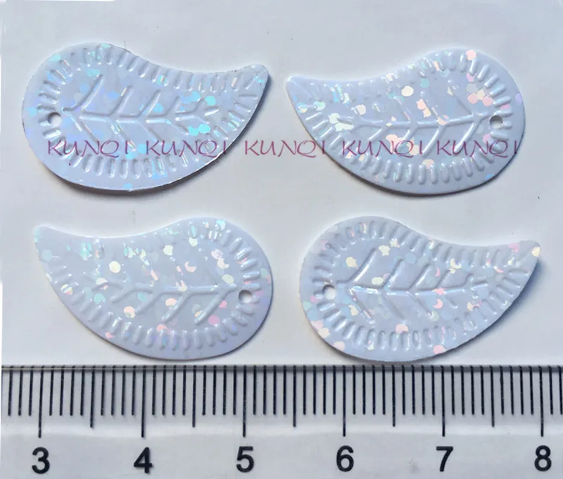 New 15*25mm Laser White Leaves Loose Sequins Paillettes Sewing Wedding crafts Women Kids DIY Garment Accessory | Дом и сад