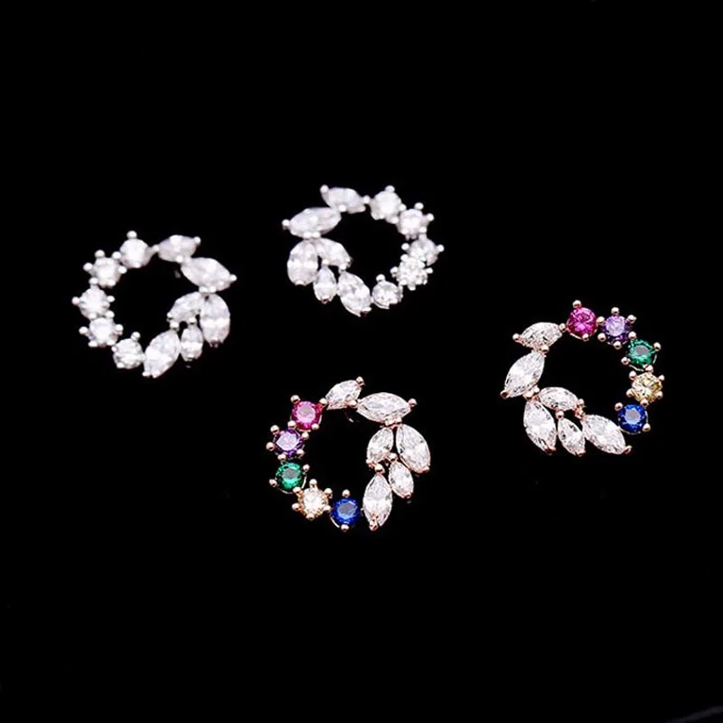 Женские серебряные серьги гвоздики с цирконом|Серьги-гвоздики| |