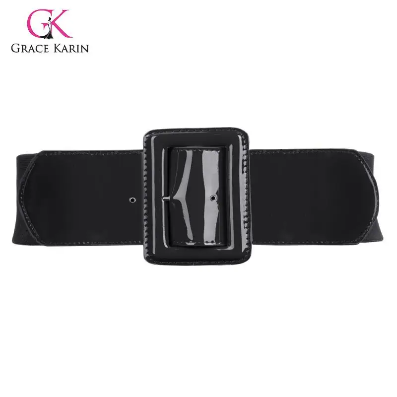 Эластичный пояс женский со вставкой из искусственной кожи | Аксессуары для